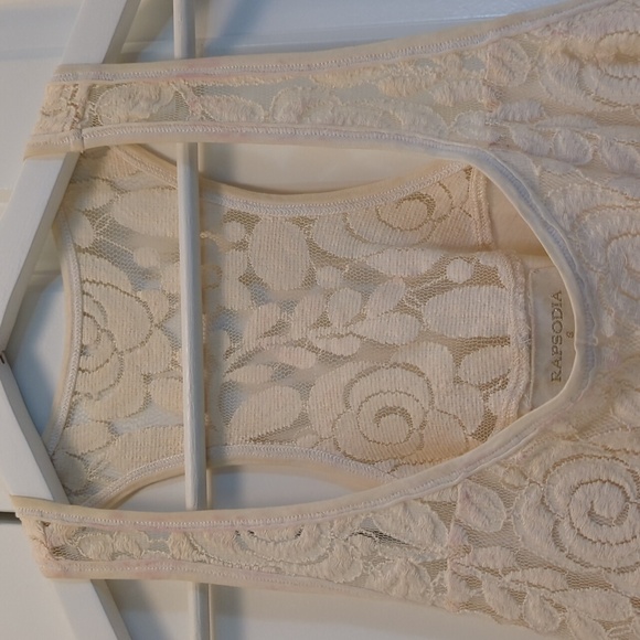 Rapsodia Racerback Tank with Lace, Size S - Picture 2 of 7